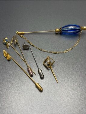 💕2/$20 Vintage Gold and Blue Stick Pins lot